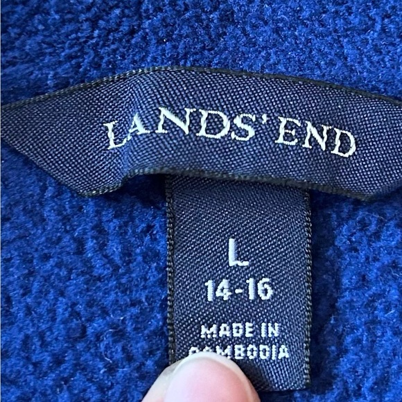 Land’s End Fleece Vest Royal Blue - Picture 2 of 2